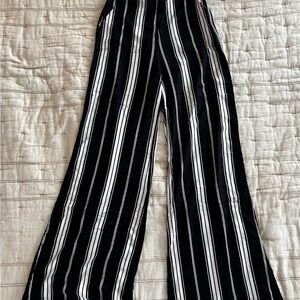 Hollister Black and White Wide Leg Pants